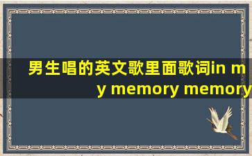 男生唱的英文歌里面歌词in my memory memory